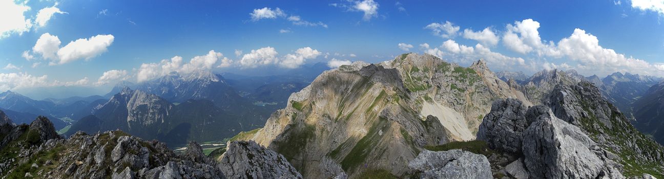 mountain ridge part of the via ferrata Mittenwald