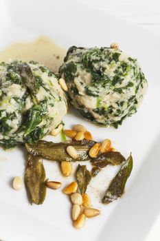 italian spinach dumplings with sage