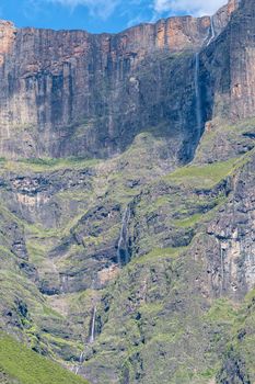 View of the second tallest waterfall on earth, the Tugela Falls, as seen from the Tugela Tunnel Cave