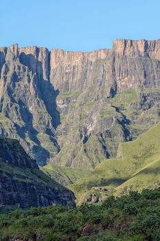View of the second tallest waterfall on earth, the Tugela Falls, as seen from the Tugela Gorge hiking trail