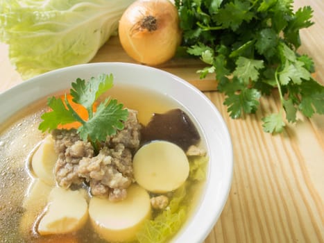 Tofu and Minced Pork soup