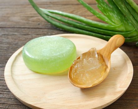 Aloe vera gel is used to make soap.
