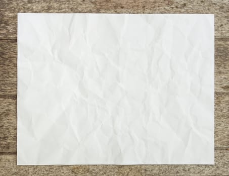 Paper sheet of white paper placed on the table.