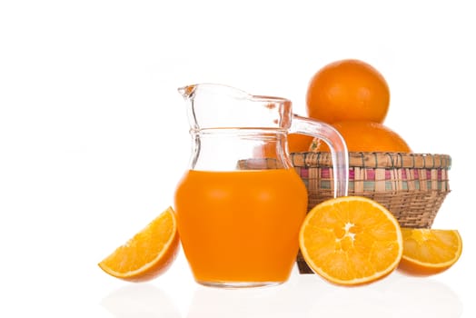 Orange juice isolated on a white background.