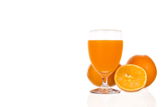 Orange juice isolated on a white background.