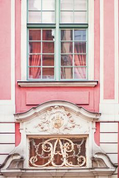 Detail of a historical building in the Old Town in Gdansk, Poland, architecture and design