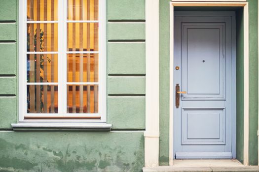 Detail of a historical building in the Old Town in Gdansk, Poland, architecture and design