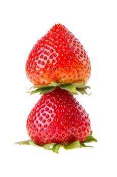 Strawberries isolated on a white background.