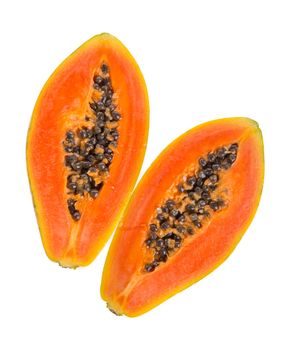 papaya isolated on white background