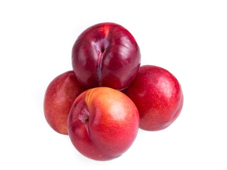 Nectarines isolated on white background