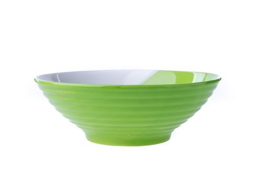 empty ceramic bowl isolated on white background