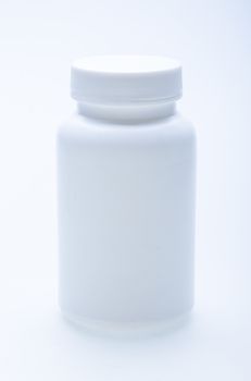 Blank White Medicine Bottle  On White Background
