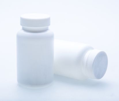 Blank White Medicine Bottle  On White Background