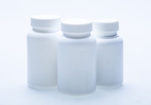 Blank White Medicine Bottle  On White Background