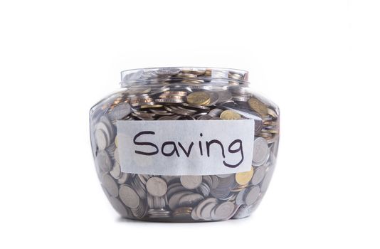 Retirement savings money in jar