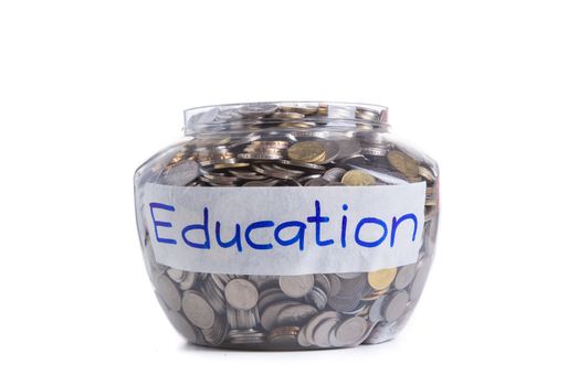 Retirement savings money in jar