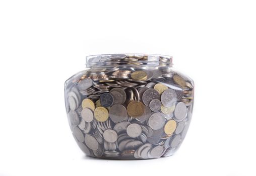 Retirement savings money in jar