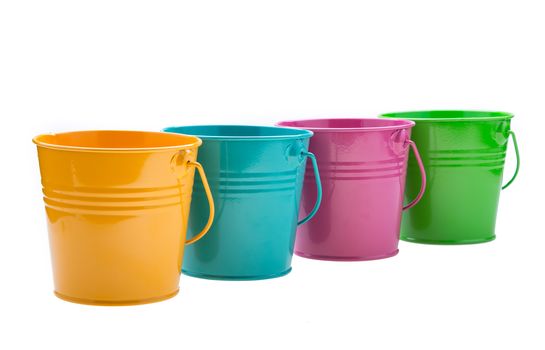 empty bucket isolated on white background