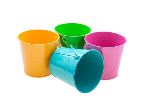 empty bucket isolated on white background