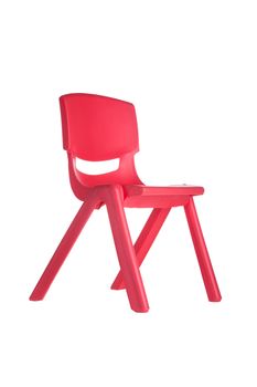 red plastic chairs isolated on white background