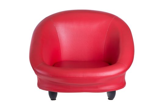 Red Arm chair isolated on white background