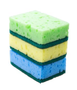 Kitchen sponges isolated over white background