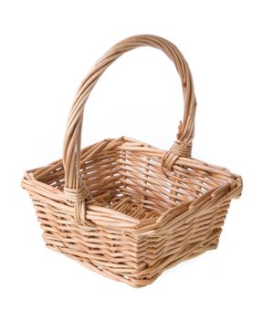 Wicker Basket Isolated On White Background