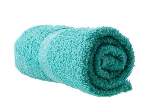 Colorful towels isolated on white background