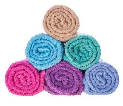 color towel isolated on white background