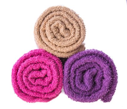 color towel isolated on white background