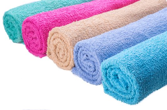 color towel isolated on white background