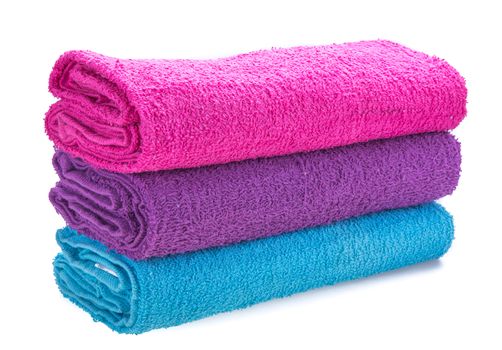 color towel isolated on white background