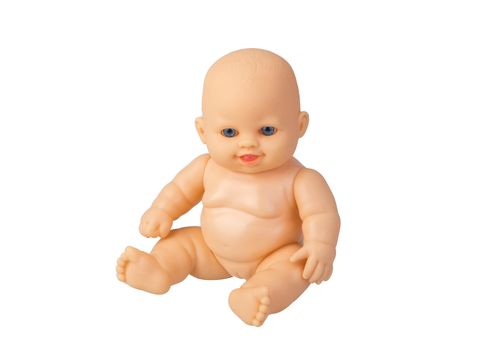 naked doll isolated on white background
