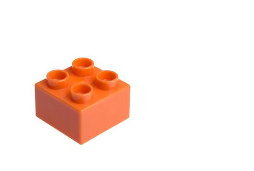 Plastic building blocks isolated on white background