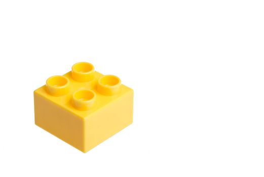 Plastic building blocks isolated on white background