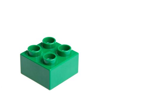 Plastic building blocks isolated on white background