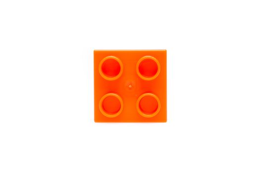 Plastic building blocks isolated on white background