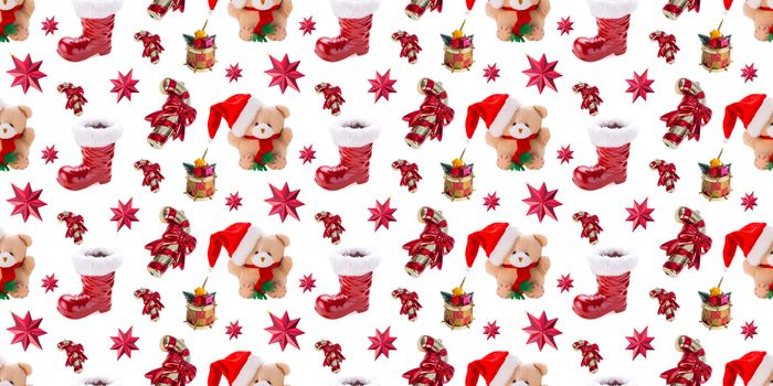 seamless pattern of christmas objects