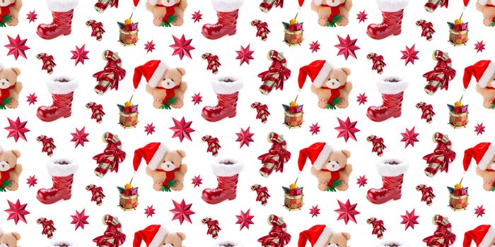 seamless pattern of christmas objects