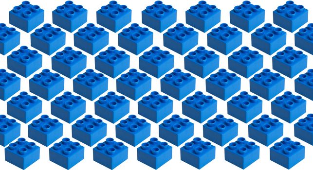 Plastic building blocks isolated on white background