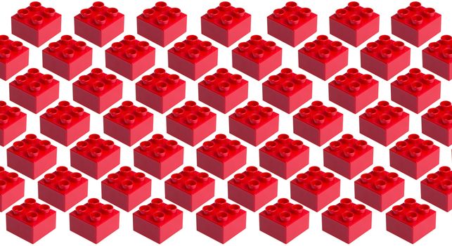 Plastic building blocks isolated on white background