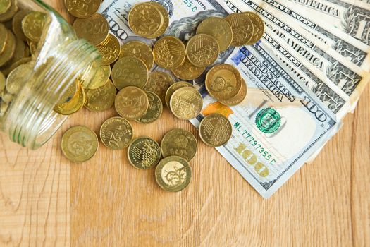 Financial background with money and coins