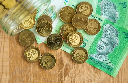 Financial background with money and coins