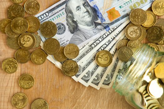 Financial background with money and coins