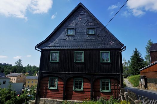 Traditional Umgebindehaus spotted in Hinterhermsdorf, Saxon Switzerland, Germany