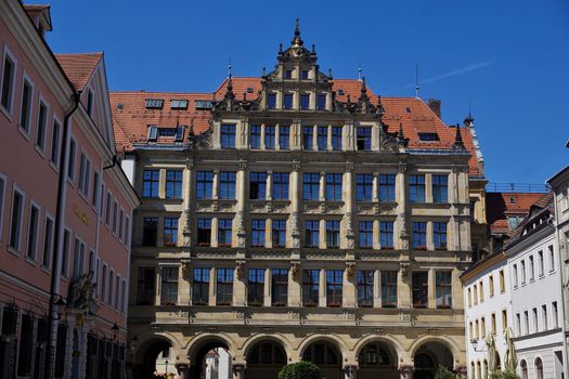 The beautiful facade of the New Town Hall of Goerlitz, Germany