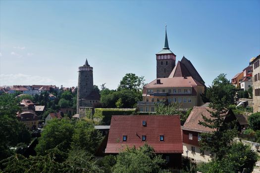 Panoramic view over the old town of Bautzen, Germany