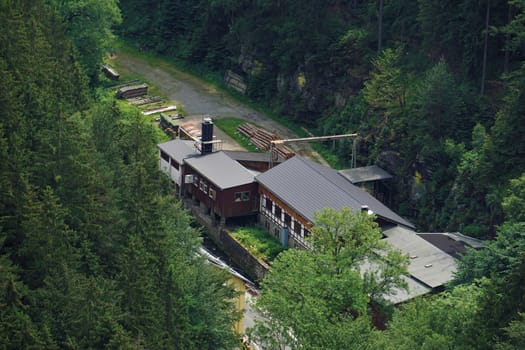 Rock mill spotted in the Kirnitzsch valley near Sebnitz Ottendorf, Germany