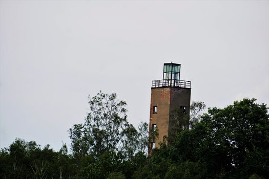 Old lookout of the Endlerkuppe youth recreation home in Sebnitz Ottendorf, Germany