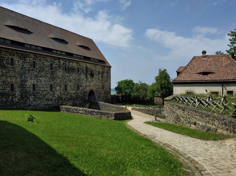 Inner courtyard of Stolpen castle in Saxon Switzerland, Germany